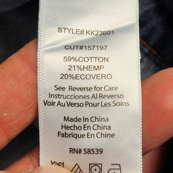 KUT From The Kloth Skirt Womens 8 Blue Denim Raw Hem Distressed Hemp Blend - Picture 9 of 11